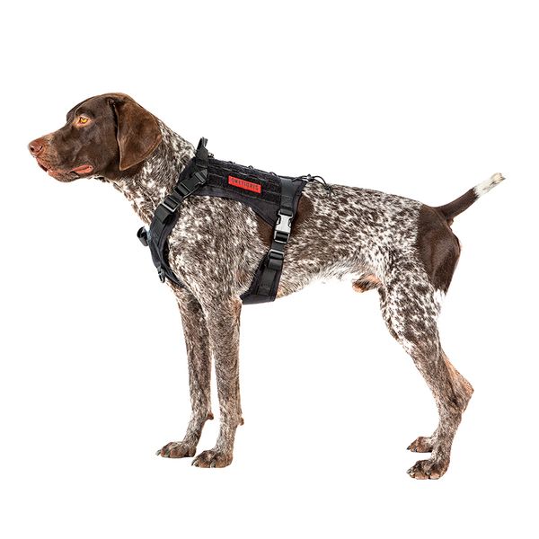 

onetigris dog harness vest for walking hiking hunting tactical water-resistant molle training harness for service dog, Camo;black