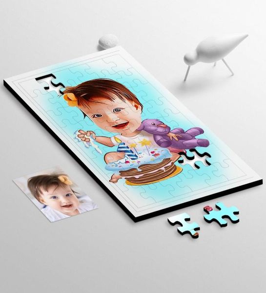 

personalized baby birthday cartoon wooden puzzle with 48-2