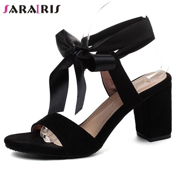

sarairis мода высокие каблуки блока сандалии женские летние дышащие сандалии женские элегантные сладкие летние туфли для свиданий, Black