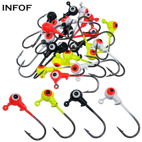 

fishing lures jig heads with double eye ball head, sharp fishing hooks for bass trout freshwater,saltwater multi pack