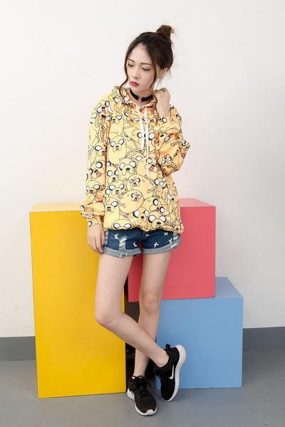 

sea lion print womens hoodies fashion loose big pocket womens sweatshirts females clothing 3d digital cute, Black