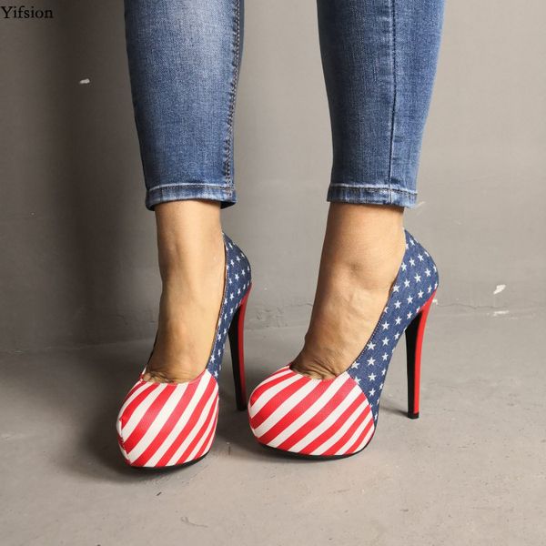 

rontic 2019 new arrival women platform pumps stiletto high heels pumps peep toe red casual shoes women plus us size 5-15, Black