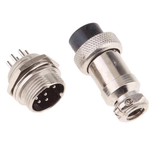 

pair gx16 7 pins waterproof male female panel metal aviation wire connector