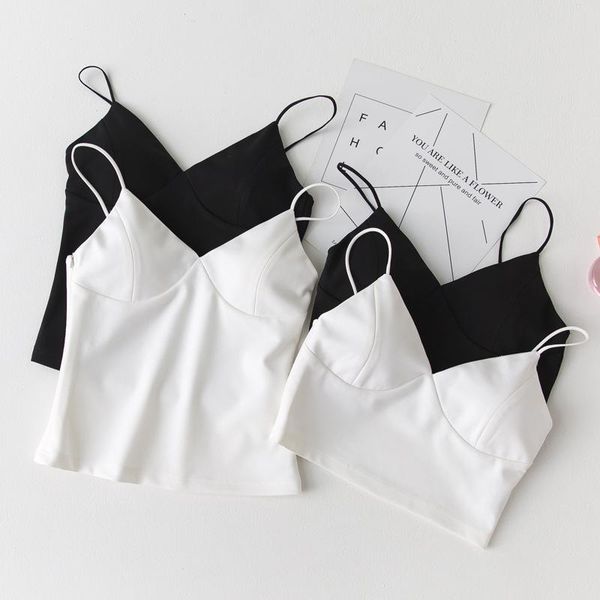 

горячие мода лето женщины девушки crop top tank tops рукавов глубокий v шеи твердые черный бюстгальтер без ведущего bustier bralette вырез v, Black;white