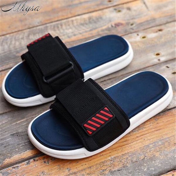 

2020 new summer black men's slippers fashion 4d flip-flops beach men sandals outdoor platform sandals slippers zapatillas hombre