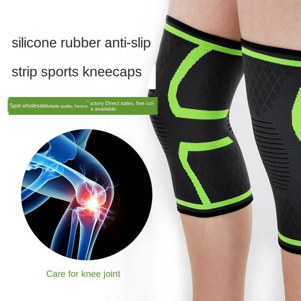

football basketball training brace stabilizing knitted nylon thin motion knee running weightlifting fitness cycling kneepad, Black;gray