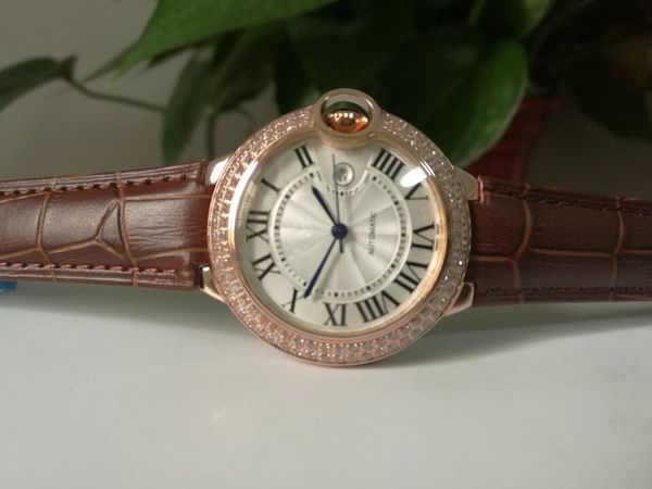 

factory supplier automatic 36mm white dial w69011z4 18k rose gold men's women watch watches wristwatches, Slivery;brown