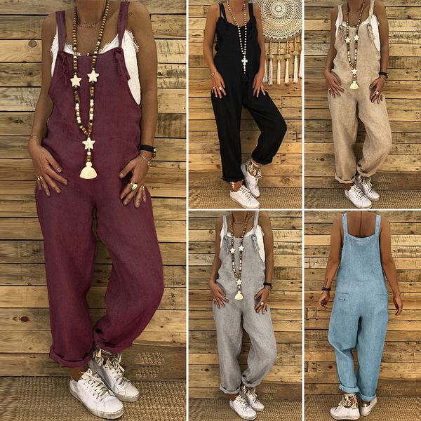 

bodysuit women rompers for women 2019 summer pantalon women overalls vintage cotton jumpsuits playsuit female harem pants rompers s 5xl, Black;white