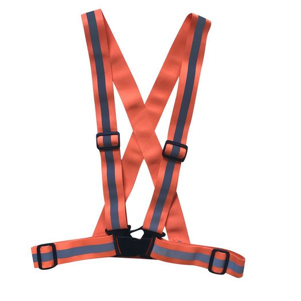 

night cycling running jogging safety reflecting vest daytime, night, etc stripe buckle strap elastic harness, Black