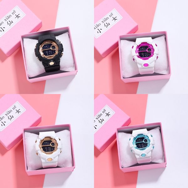 

men's electronic electronic watch female student waterproof ins style simple leisure sports trend couple watch, Blue