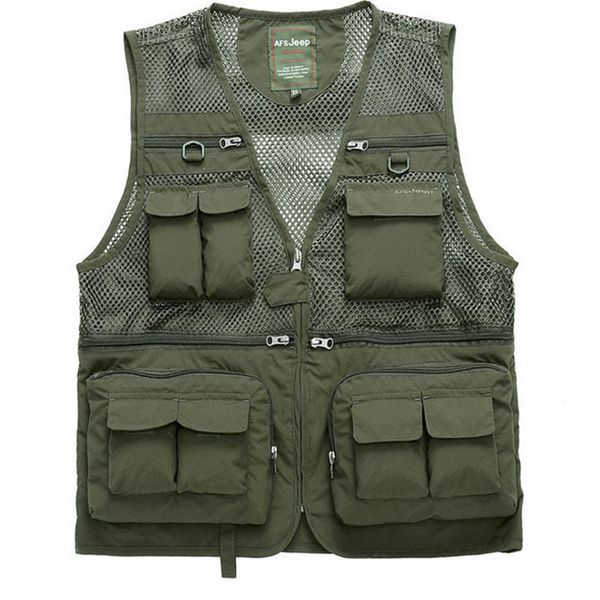 

outdoor m-4xl fishing pgraphy mesh multi-pocket breathable tactical men quick-drying sleeveless waistcoat male climbing vest, Gray;blue