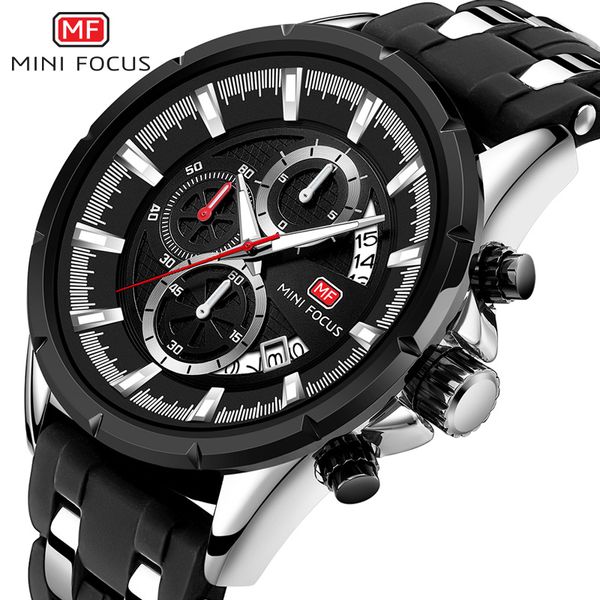

mini focus men sport male clock man wristwatch quartz wrist watchrelogios, Slivery;brown