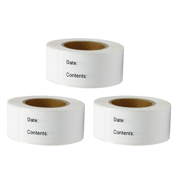 

3-rolls 1 x 3 inch er labels food storage labels er & refrigerator labels total 375 per roll