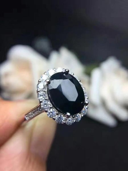 

male female big oval engagement ring 925 silver crystal black onyx zircon stone ring vintage tanzanite rings for women, Golden;silver