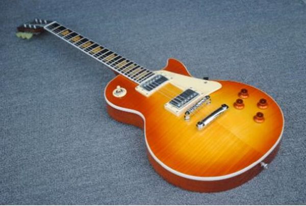 

new humbucker pickup cream inlay guitar lp standard jade tuner fret end bind cherry sunburst vintage one piece neck