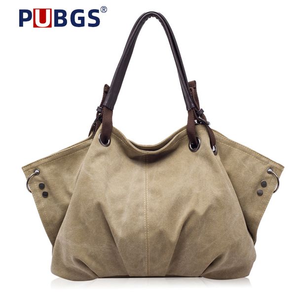 

pubgs canvas handbag super large capacity over shoulder bags ladies hobos totes for women 2020 designer bolsa feminina