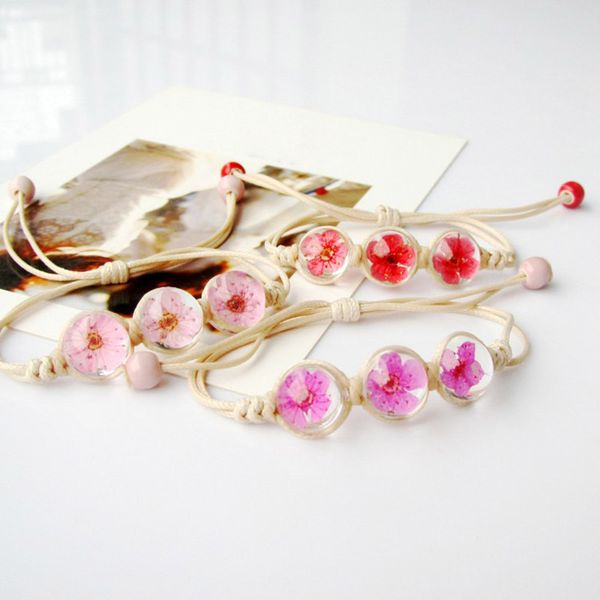 

богемный стиль девушки браслет pulseras mujer moda 2020 дамы малый свежий сушеные цветок браслет для женщин девушки, Golden;silver