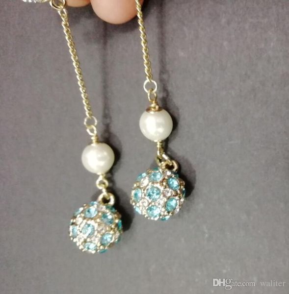 

роскошная классические длинные серьги падения для женщин ювелирных изделий серьги с фланелевой мешки для подарка ювелирных изделий, Silver