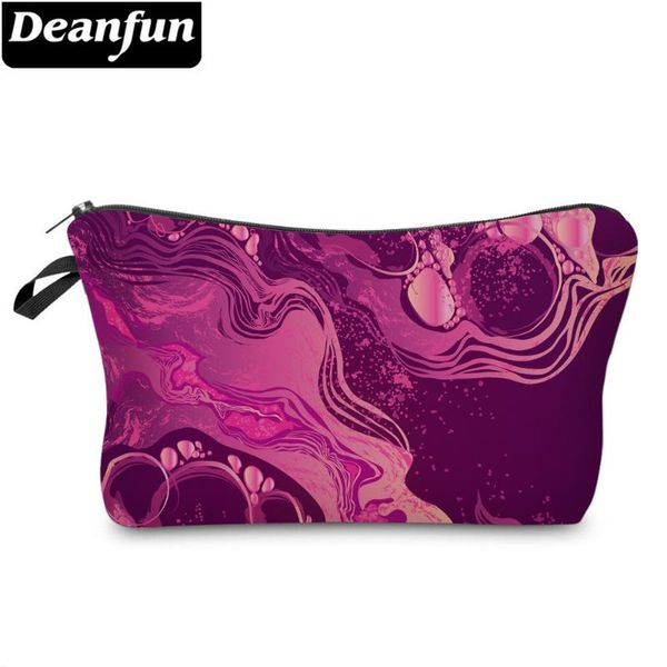 

deanfun small cosmetic bag red marble patterned makeup bags gifts for women and girls 51966