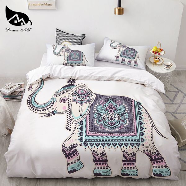 

dream ns 3pcs luxury elephant pattern bedding home textiles set  bedclothes duvet cover pillowcase comforter bedding sets