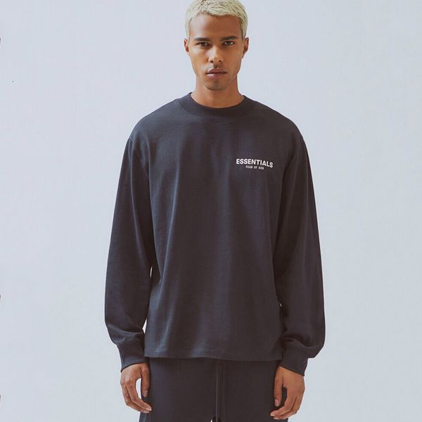 

2020 fog fear of god essentials floral p printed long sleeve est sweatshirt crewneck t-shirt sweater street hoodies tee hfymwy266, Black