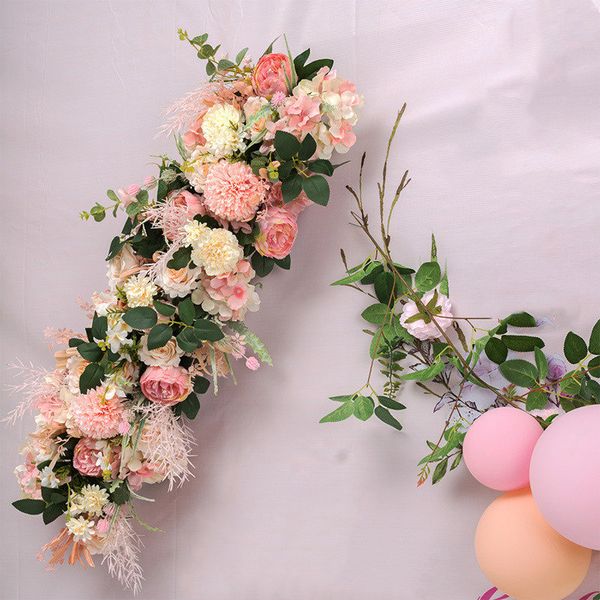 

rosequeen diy wedding flower wall arrangement supplies silk rose peony hydrangea artificial flower row decor wedding iron arch backdrop
