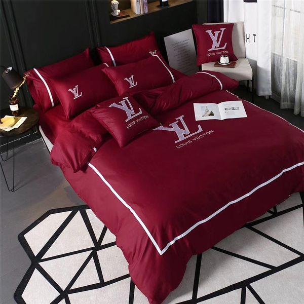 

Whole ale cla ic 2 colour embroidery bedding uit brand de ign pring ummer bed heet 4pc et for men and women