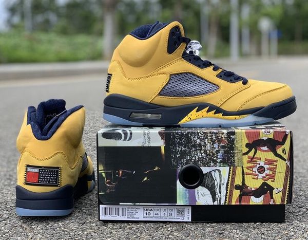 

2019 5 sp michigan 5s cq9541-704 5s with box wholesale basketball shoes men with box