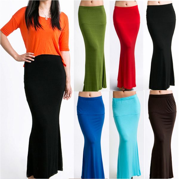 

womail women skirt summer fashion solid high waist hip ankle-length skirt daily casual 2019 dropship f10, Black