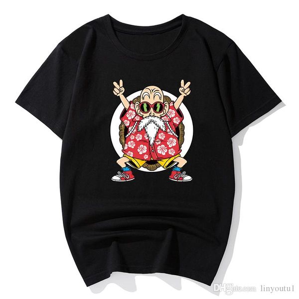 

высокое качество 100% хлопок футболка высокое качество мода повседневная dragon ball z гоку печати майка мужчины плюс размер одежды смешные, White;black