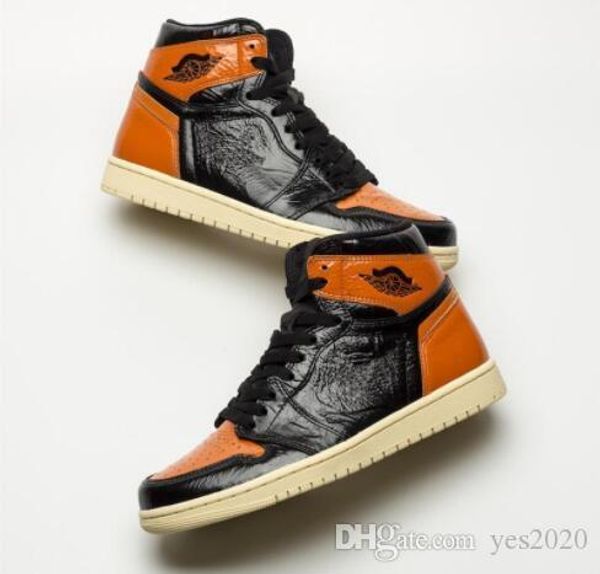 

new 1 high shattered backboard 3.0 black orange basketball shoes men women 1s sports sneakers size 40-47