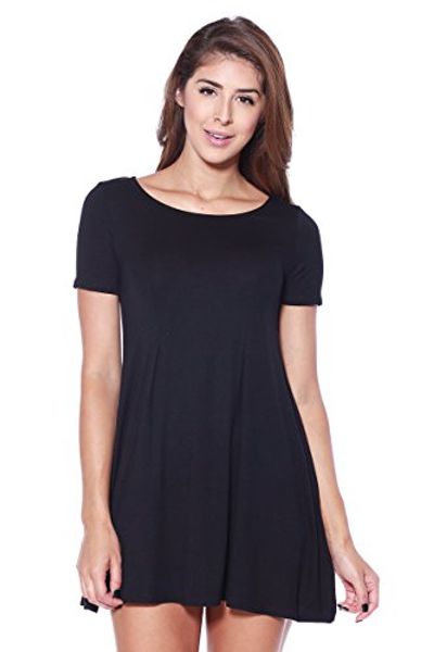 

alexander + david a+d womens short sleeve knit tunic with seam detail, Black;gray