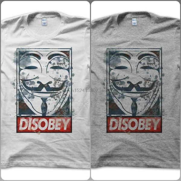 

t-shirt maglietta disobey v vendetta film tv uomo idea regalo s m  xl, White;black