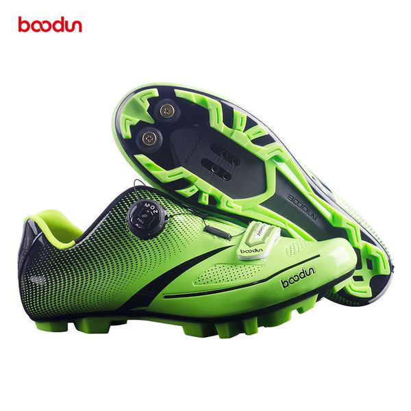 

boodun men ultralight pro self-locking cycling shoes mountain bike mtb shoes reflective bicycle triathlon racing, Black