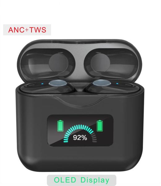 

anc tws oled display true active noise cancelling wireless bluetooth earphone earbud bluetooth 5.0 in-ear earphones ab1552