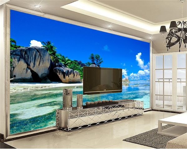 

3d wallpaper for kitchen island romantic sea view living room bedroom background wall decoration mural wall paper