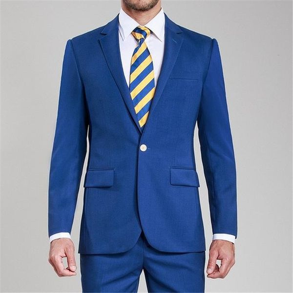 

men's suits & blazers royal blue tuxedos masculino mens suit grooms slim fit for wedding notch lapel 2 pieces fashion jacket pants desi, White;black