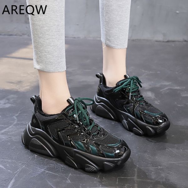 

2020 new autumn winter cotton boot women sneakers vulcanized shoes ladies lightweigh breathable flat casual shoe tenis feminino, Black
