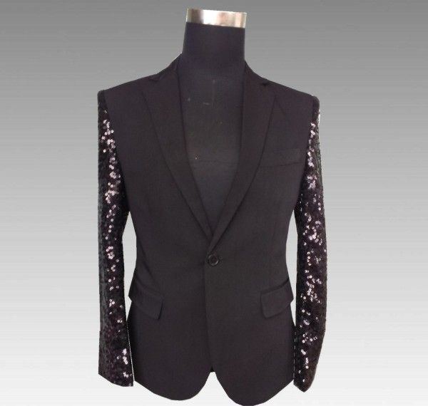 

men's suits & blazers fashion men designs stage costumes for singers blazer dance clothes jacket style punk rock splice black, White;black