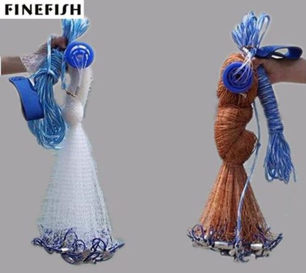 

finefish hand throw fishing net usa style cast nets network outdoor water hunting catch fishing nets small mesh gill net