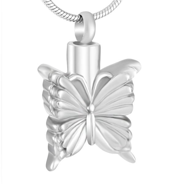 

z250pet caskets jewelry stainless steel silver butterfly memorial locket pendant hold funeral ashes keepsake cremation urn necklace
