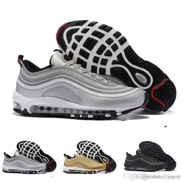 

97s уличная обувь triple classic черный белый розовый с низким верхом обувь og metallic gold silver bullet мужская спортивная обувь для ходь