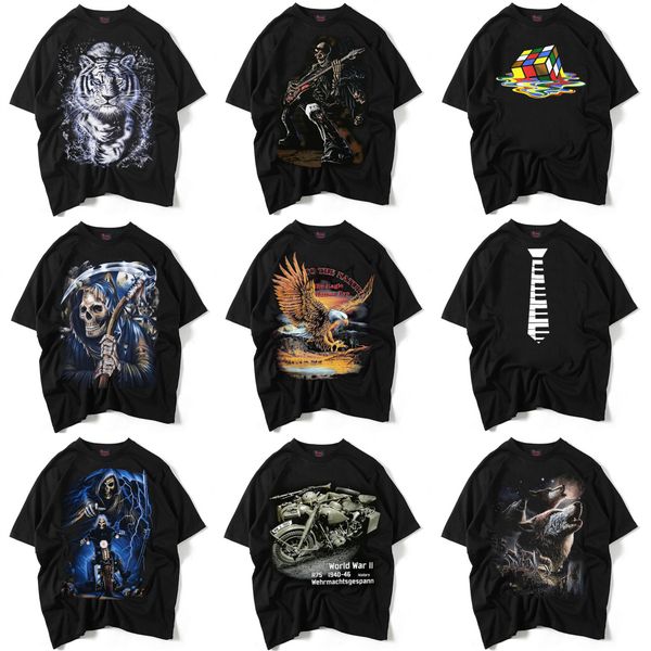 

men's t-shirts fashion casual loose men clothing breathable soft pullover rock and hip-hop shirt cotton blend size s-2xl wholesale, White;black