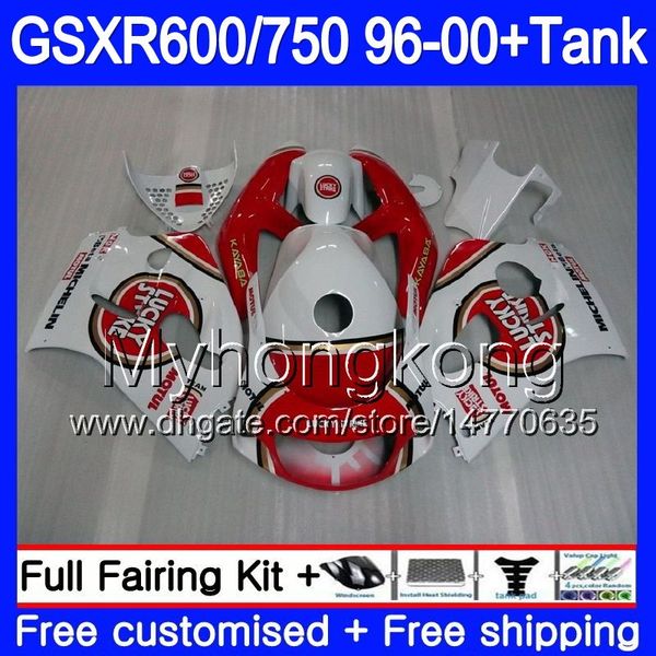 Corpo + Tanque para Suzuki Srad GSXR 750 600 GSXR600 96 97 98 99 00 291hm.0 GSXR-600 GSXR750 1996 1997 1998 2000 Fairings Lucky Strike Red