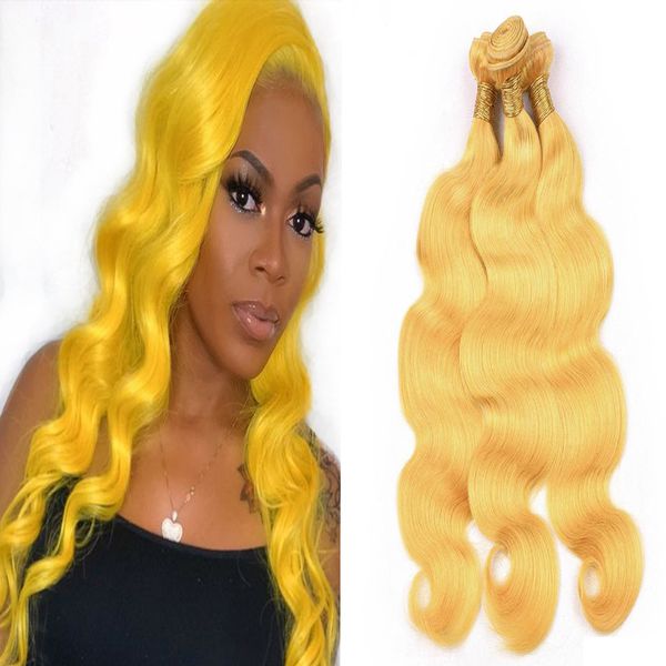 14 24inch Virgin Peruvian Human Hair Bundles Light Yellow Bundles
