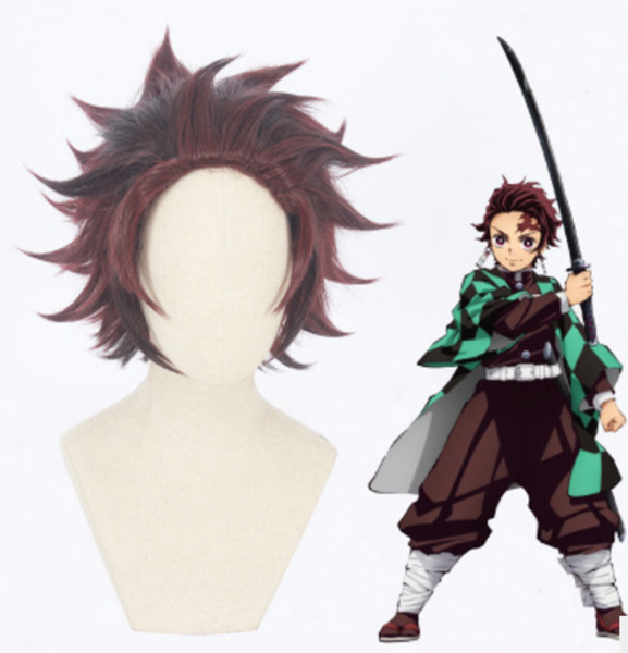 

косплей аниме потому что kimetsu не yaiba косплей парик демоне, потому что высокое качество парик моды человек женщины полный набор, Black