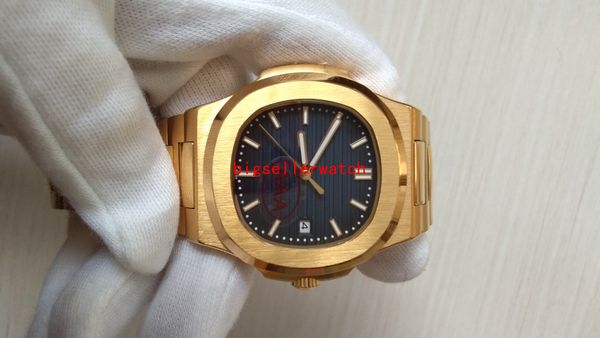 

version 40.5mm black dial nautilus 5711 1a-001 date 18 k gold asia mechanical transparent mechanical automatic mens watch, Slivery;brown