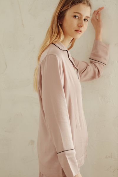 

mixi cat 2019 spring new high-end solid color satin suit home service pajamas