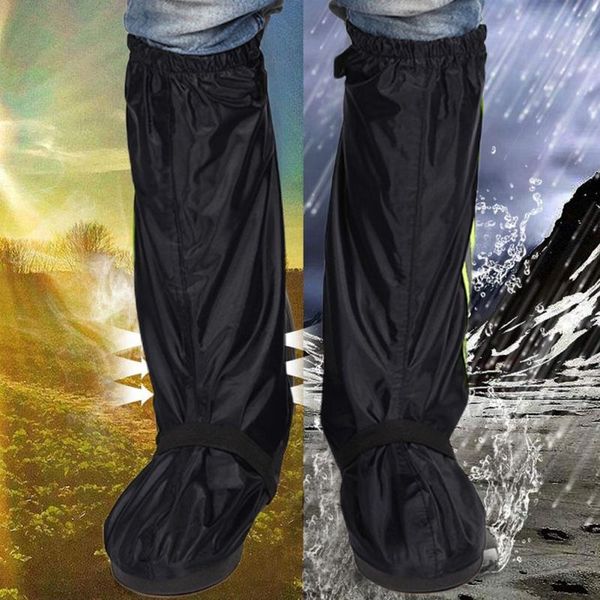 

men women motorcycle bike cycling reusable non slip outdoor long waterproof shoe cover rain boot thick bottom oxford cloth, White;pink