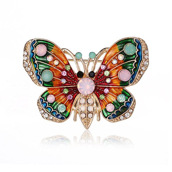 

alloy diamond drops paint glaze butterfly brooch, Gray